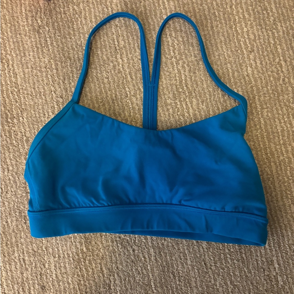 lululemon blue flow y bra